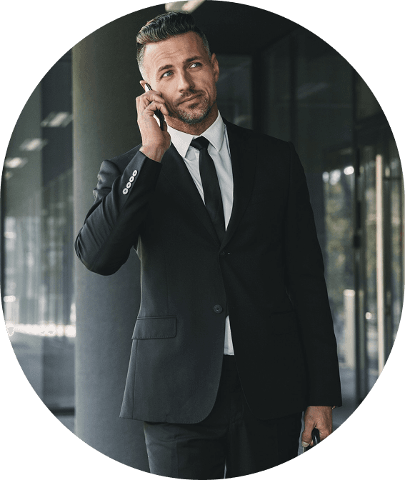 A business owner taking a call