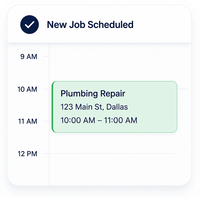 New job scheduled on the calendar