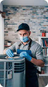 Home services technician on a call